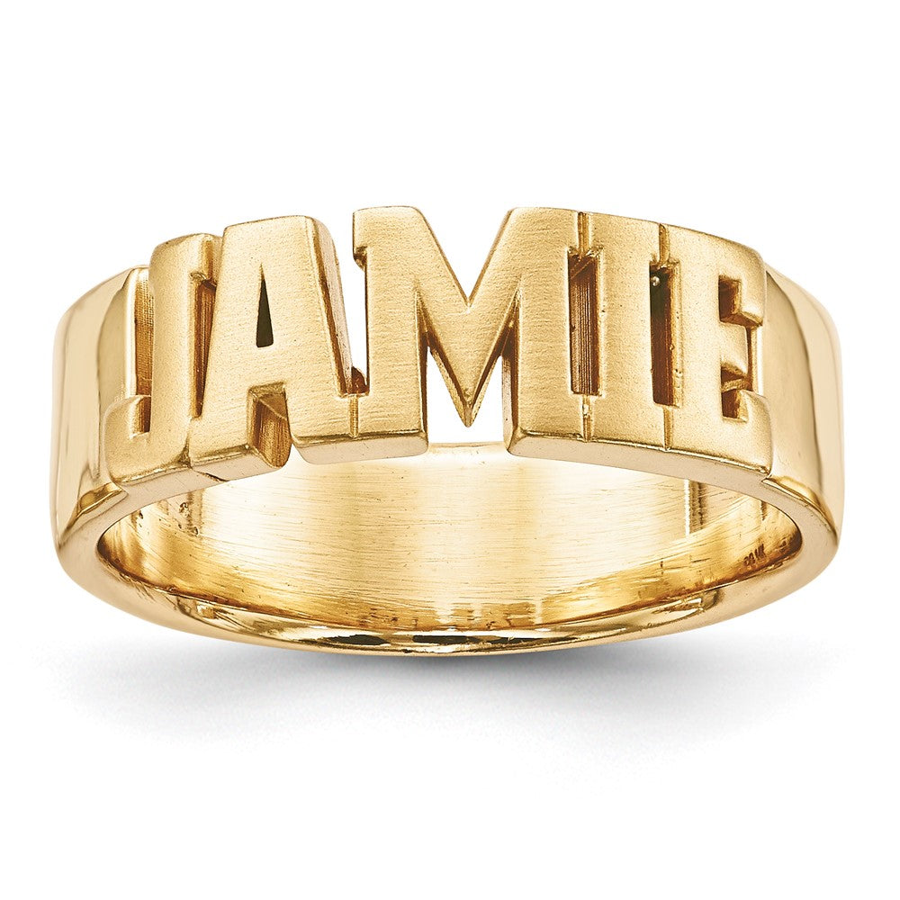 10K Yellow Gold Polished Personalized Name Ring