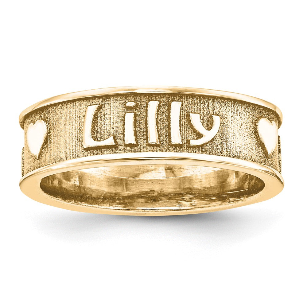 10K Yellow Gold Casted High Polish w/Sandblast or Antique Ring