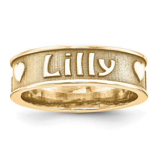 10K Yellow Gold Casted High Polish w/Sandblast or Antique Ring