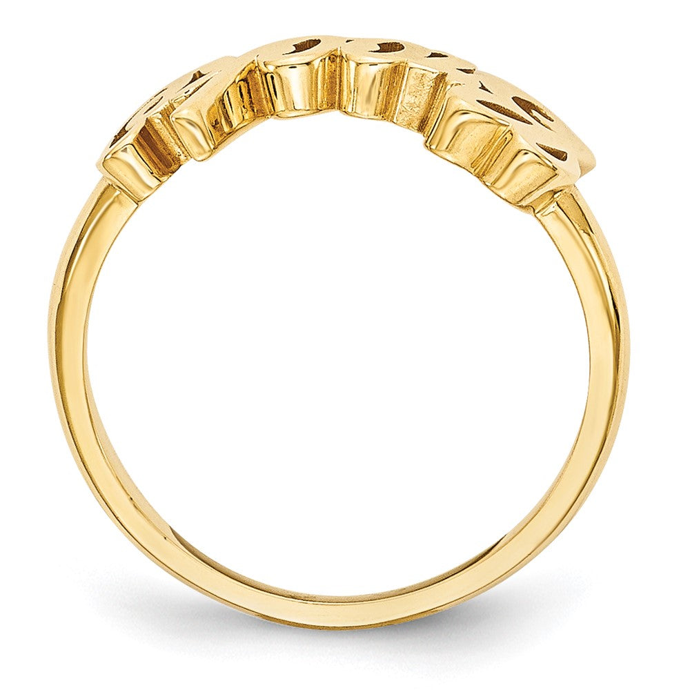 10K Yellow Gold Polished Personalized Name Ring