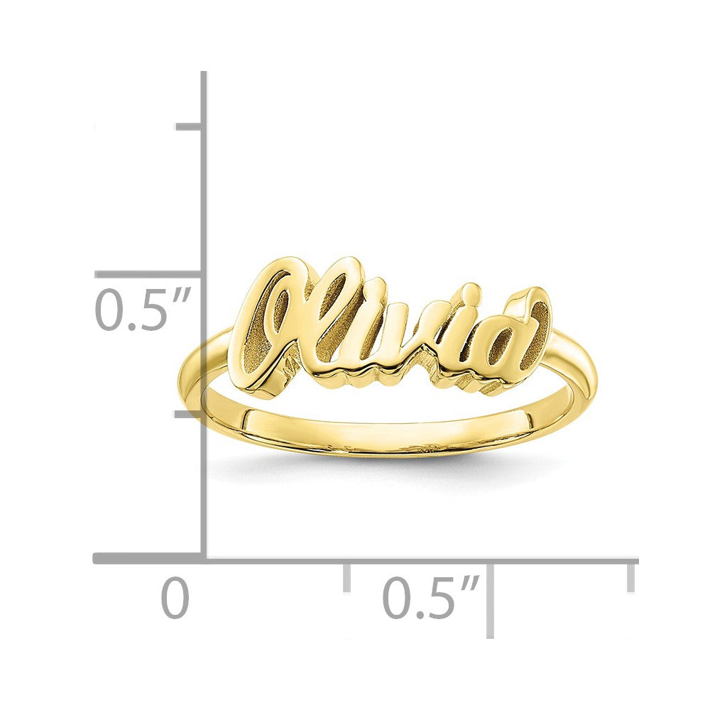 10K Yellow Gold Polished Personalized Name Ring