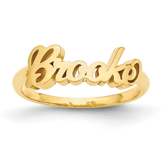 10K Yellow Gold Polished Personalized Name Ring