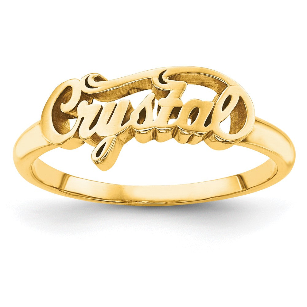 10K Yellow Gold Polished Personalized Name Ring