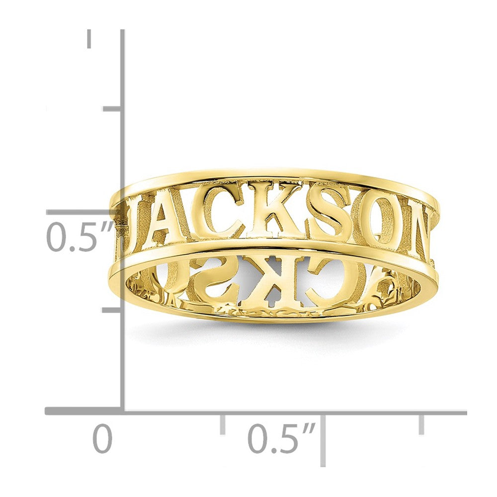 10K Yellow Gold Polished Personalized Name Ring