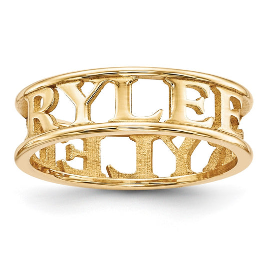 10K Yellow Gold Polished Personalized Name Ring