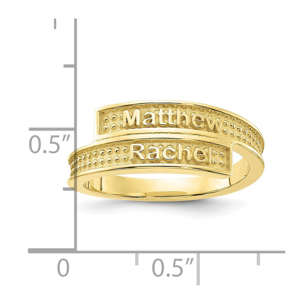 10K Yellow Gold Personalized Polished and Textured Ring