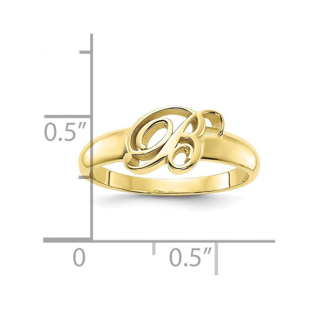 10K Yellow Gold Polished Initial Ring