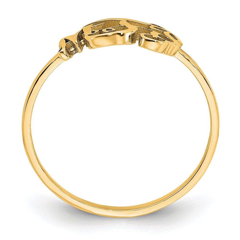 10K Yellow Gold Polished Monogram Ring