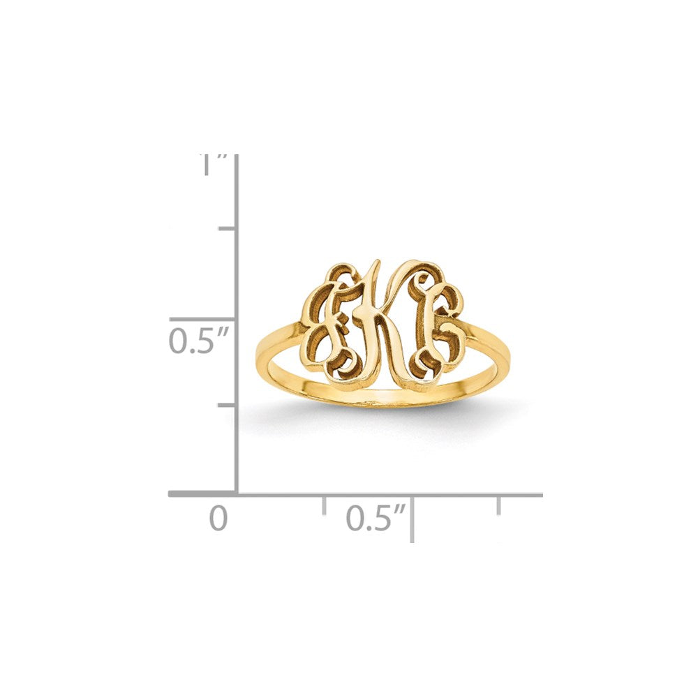 10K Yellow Gold Polished Monogram Ring