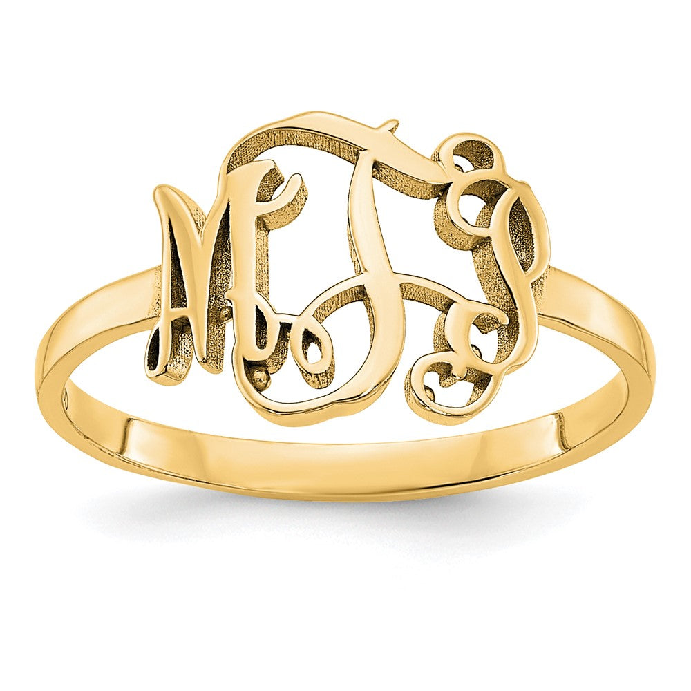 10K Yellow Gold Polished Monogram Ring