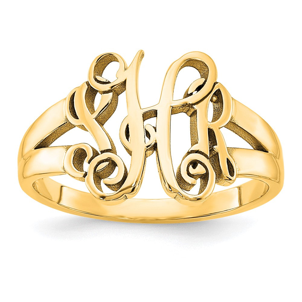 10K Yellow Gold Polished Monogram Ring