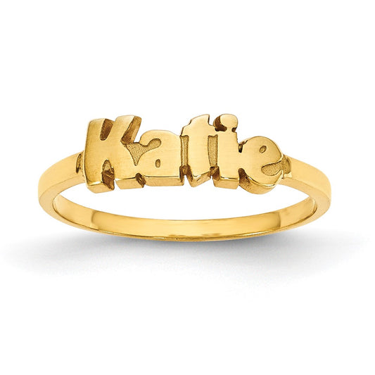 10K Yellow Gold Polished Personalized Name Ring