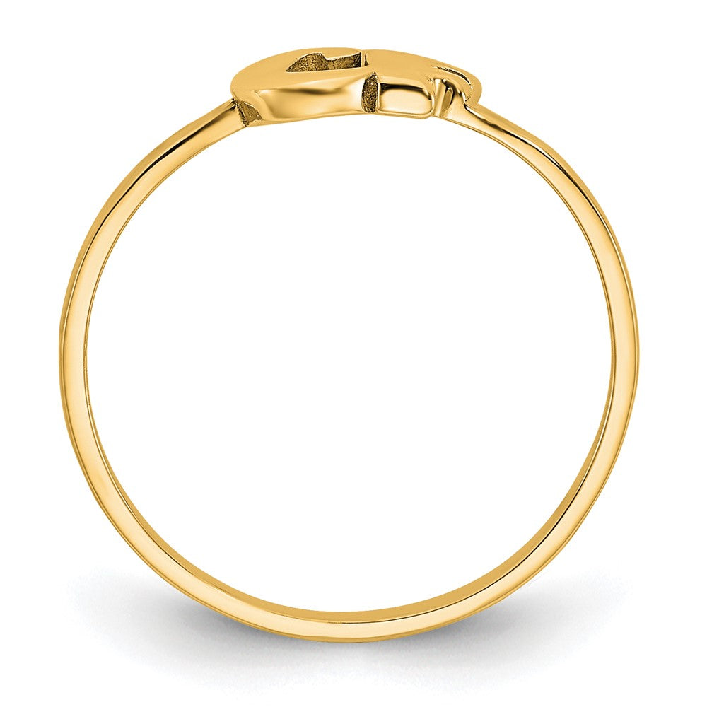 10K Yellow Gold Double Initial Script or Block Font Ring