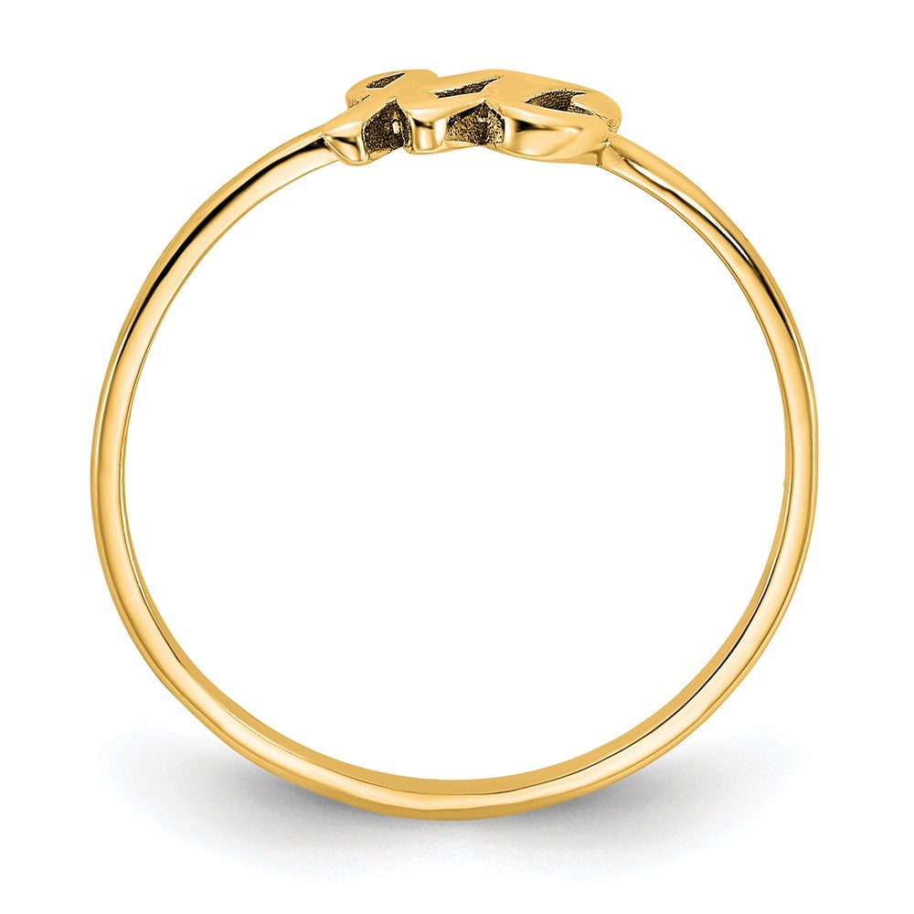 10K Yellow Gold Double Initial Script or Block Font Ring