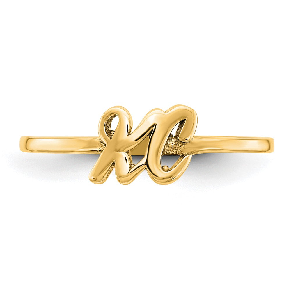 10K Yellow Gold Double Initial Script or Block Font Ring