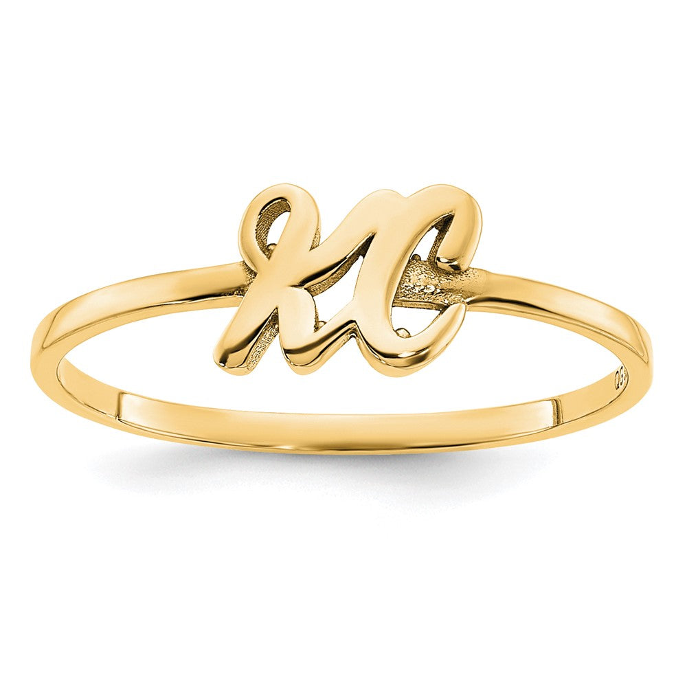 10K Yellow Gold Double Initial Script or Block Font Ring