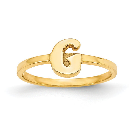 10K Yellow Gold Initial Script or Block Font Ring