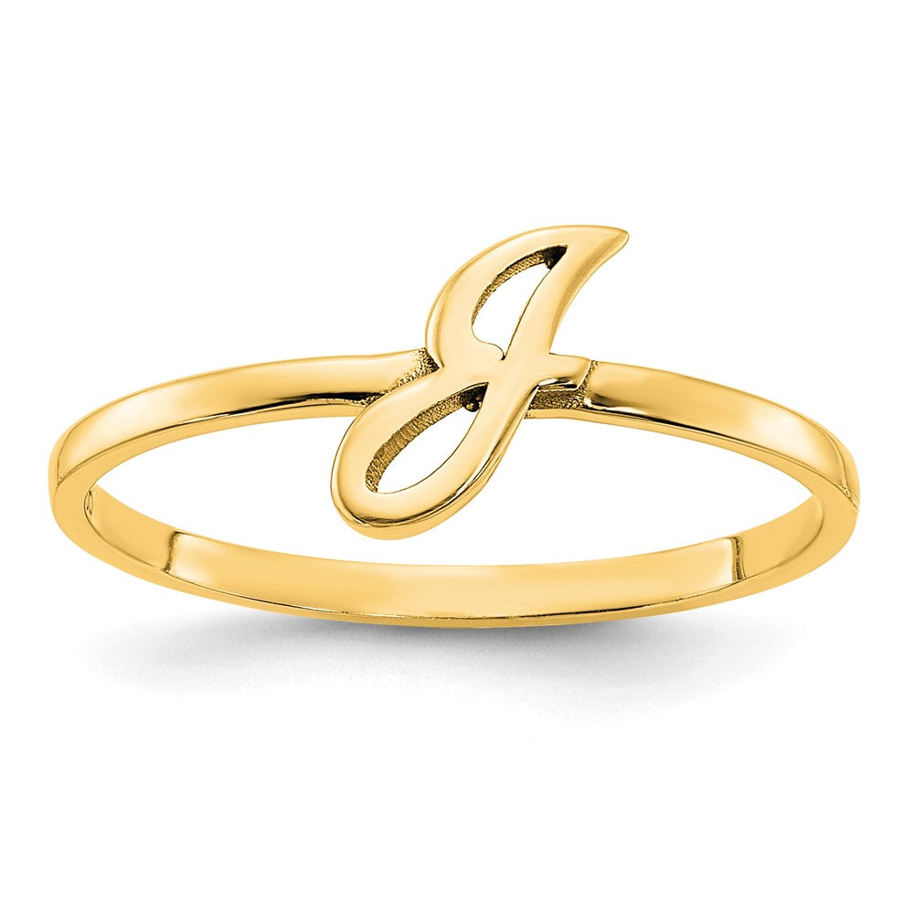 10K Yellow Gold Initial Script or Block Font Ring