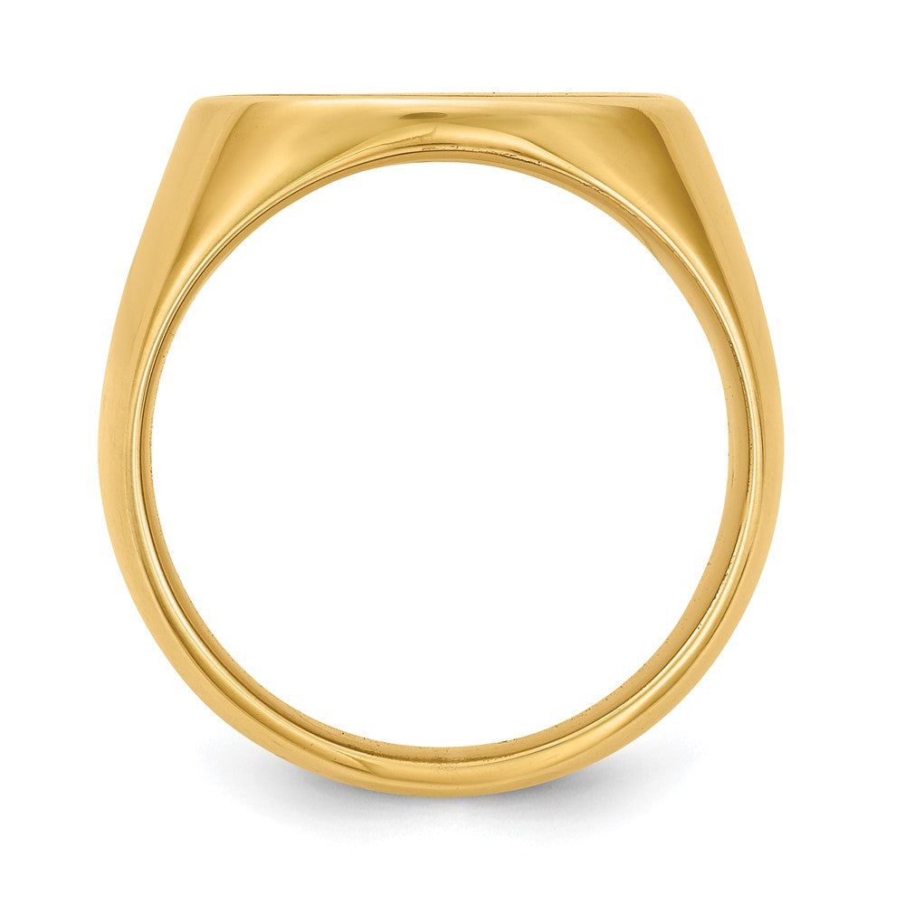 10K Yellow Gold Round with Engravable Top Signet Ring