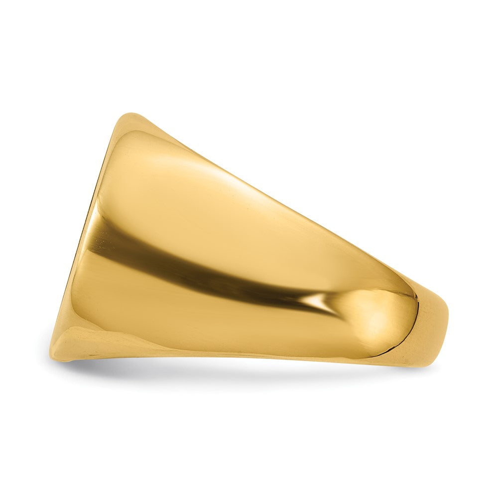 10K Yellow Gold Round with Engravable Top Signet Ring