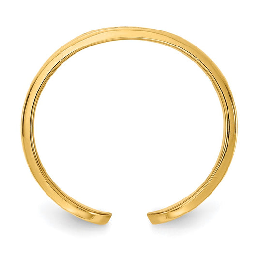 10K Yellow Gold Polished Cigar Style Monogram Ring