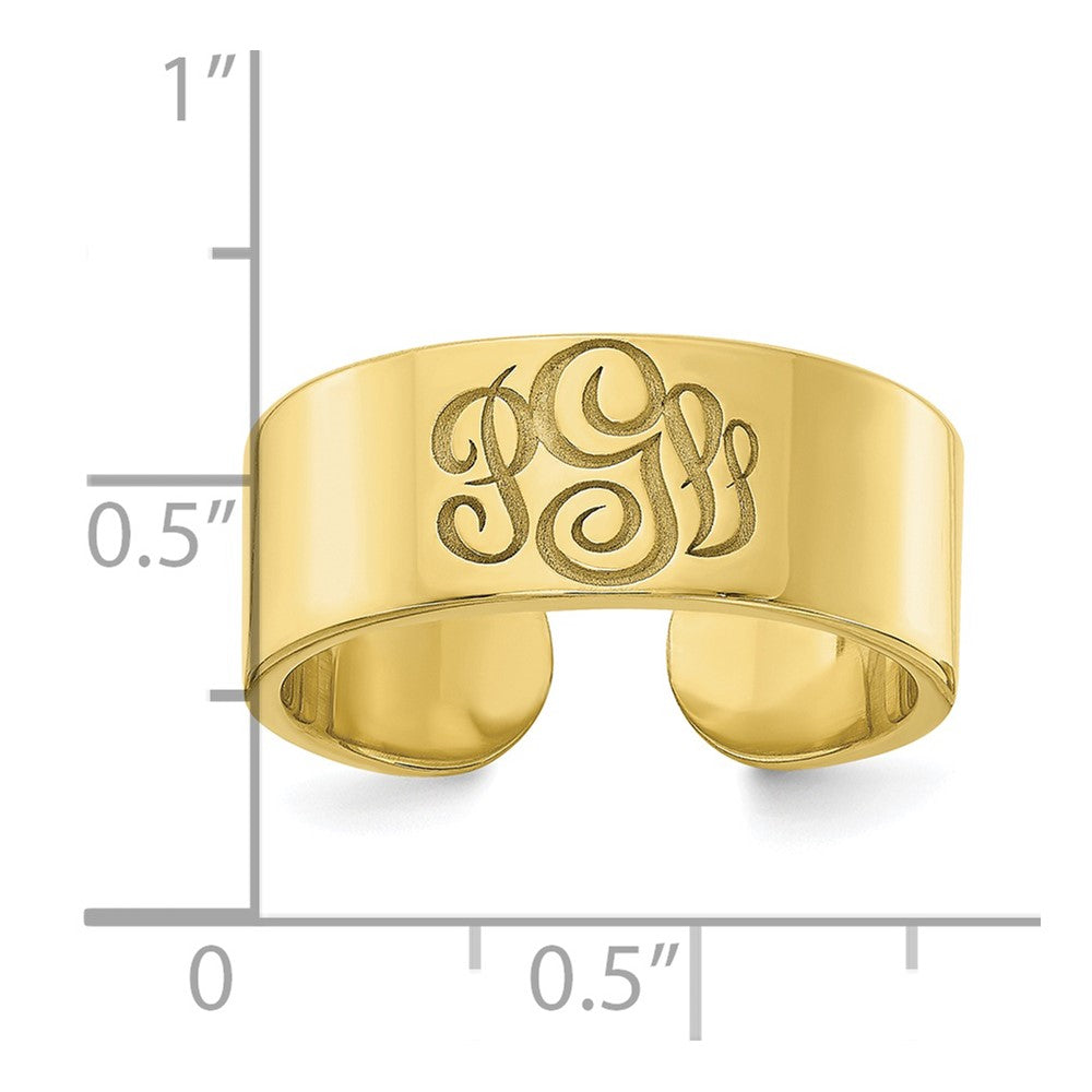 10K Yellow Gold Polished Cigar Style Monogram Ring