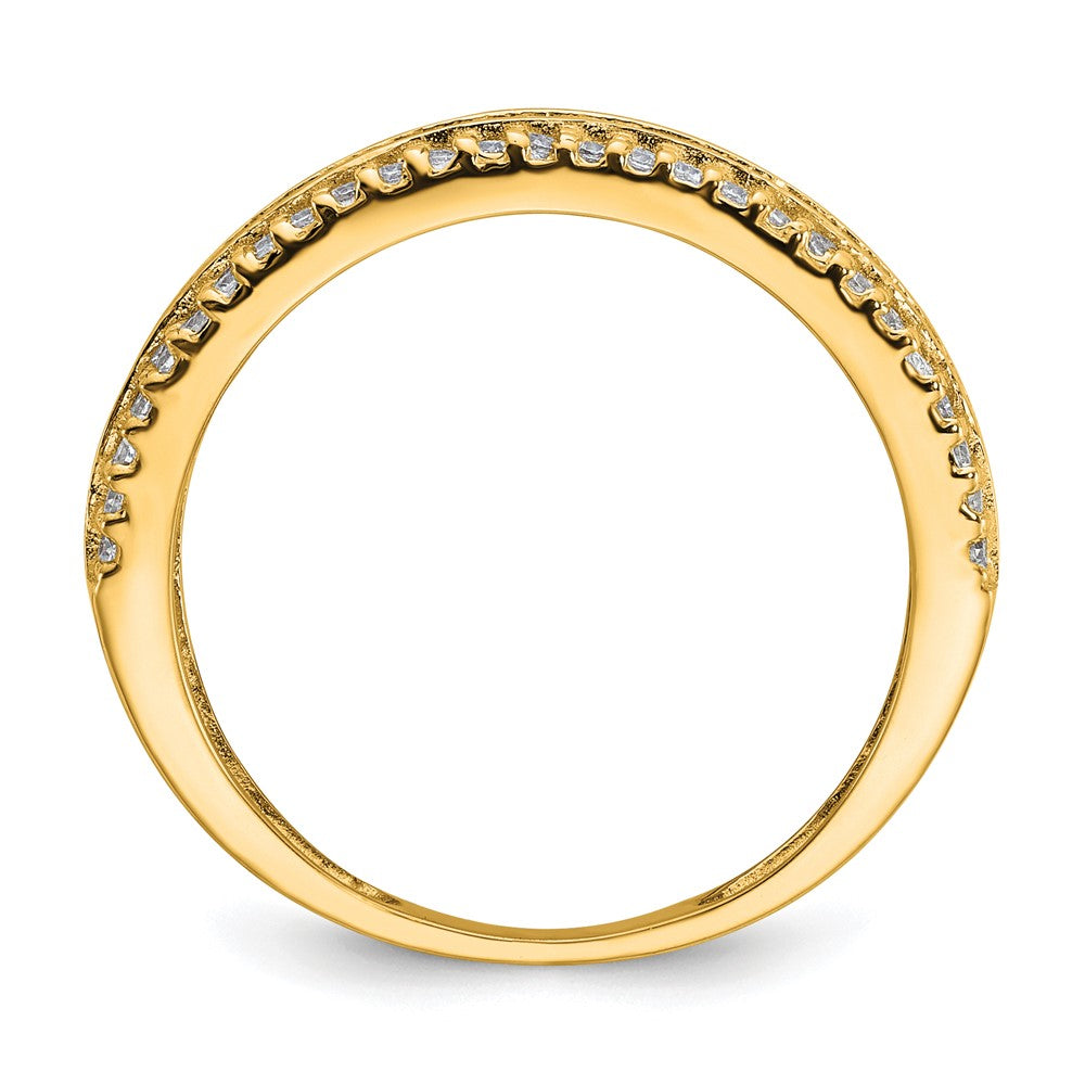 10K Yellow Gold Tiara Collection Polished CZ Ring