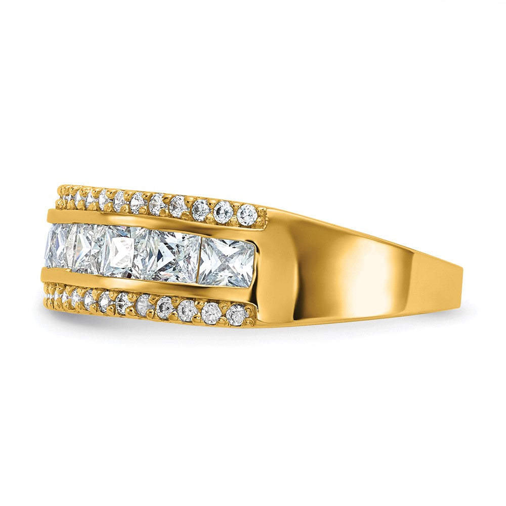 10K Yellow Gold Tiara Collection Polished CZ Ring