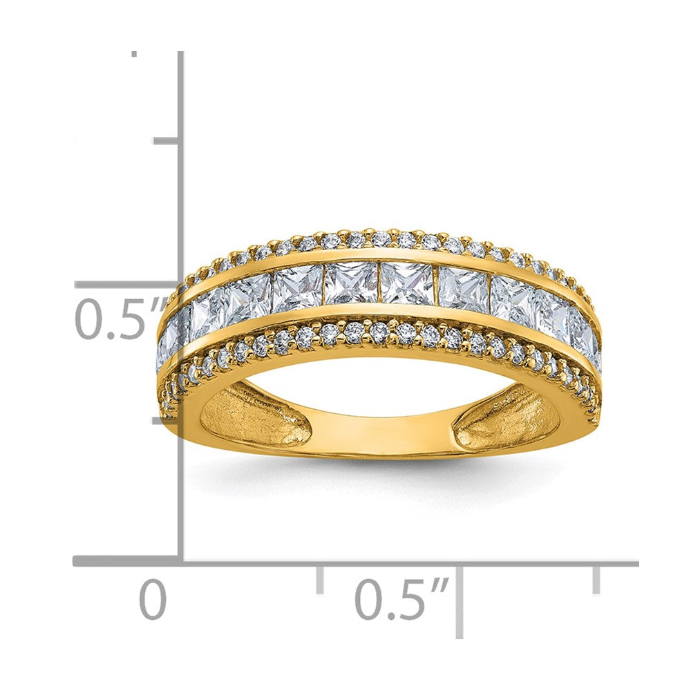 10K Yellow Gold Tiara Collection Polished CZ Ring