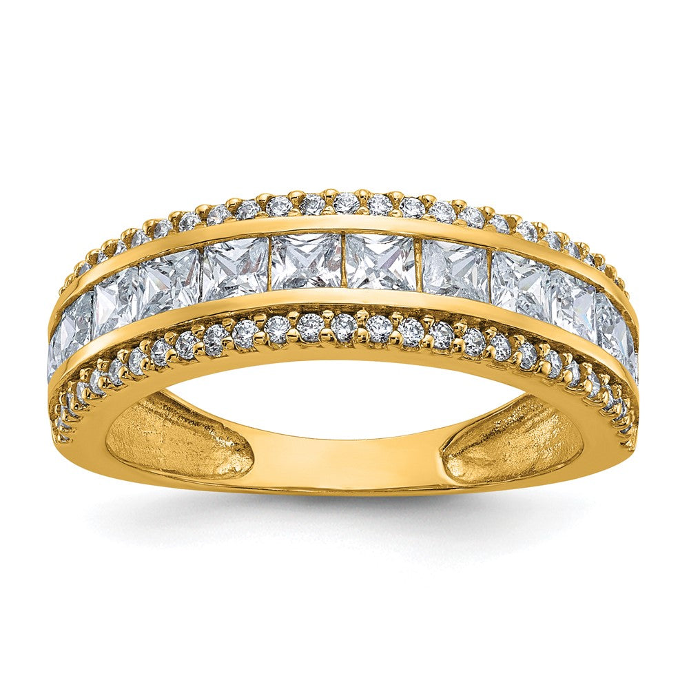 10K Yellow Gold Tiara Collection Polished CZ Ring