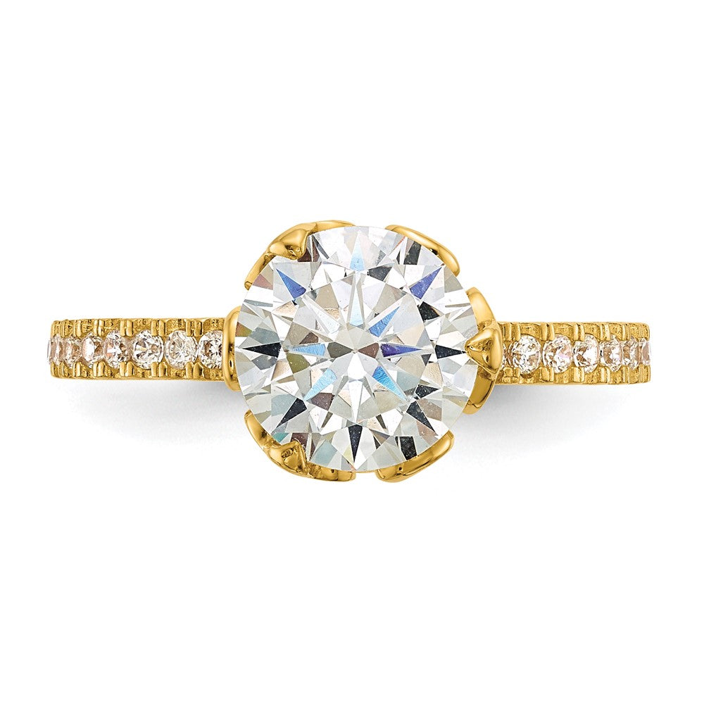 10K Yellow Gold Tiara Collection Polished CZ Ring