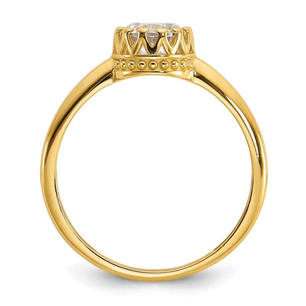 10K Yellow Gold Tiara Collection Polished CZ Ring