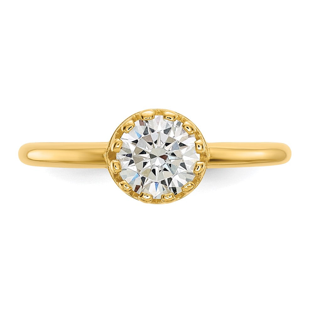 10K Yellow Gold Tiara Collection Polished CZ Ring