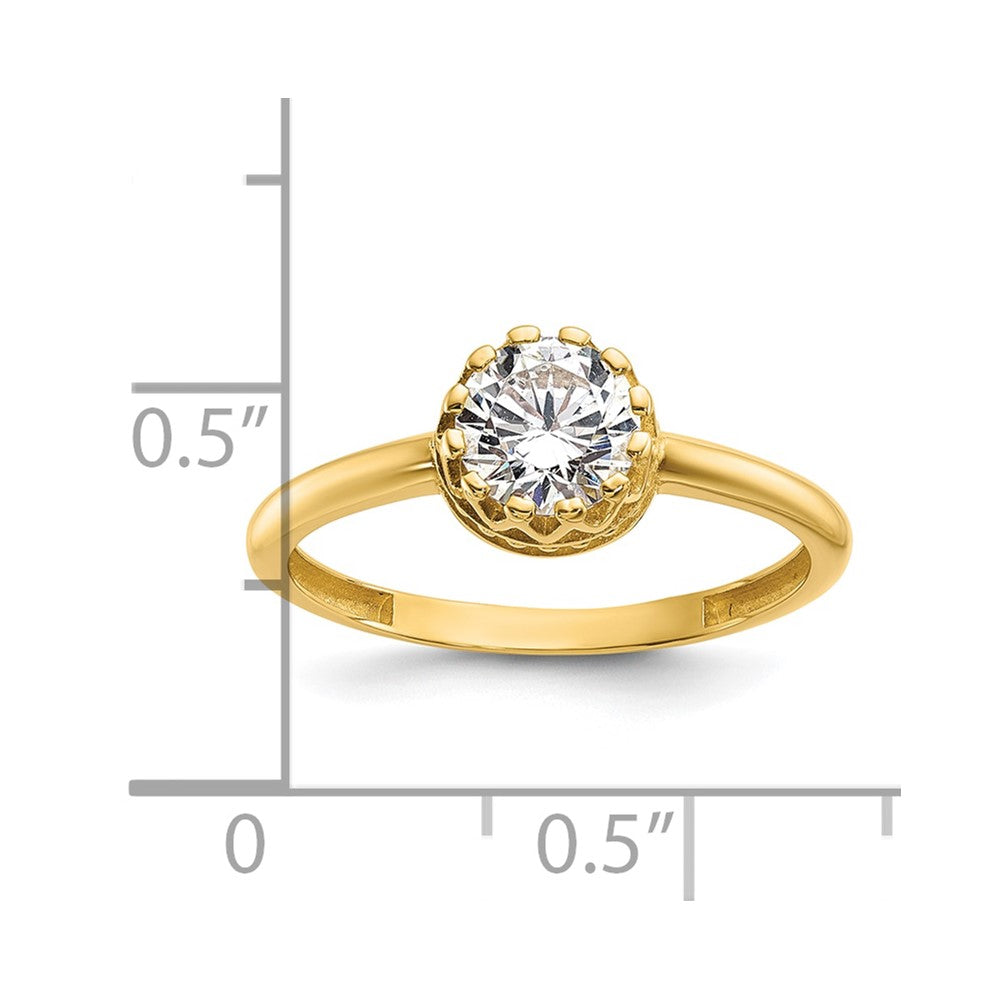 10K Yellow Gold Tiara Collection Polished CZ Ring