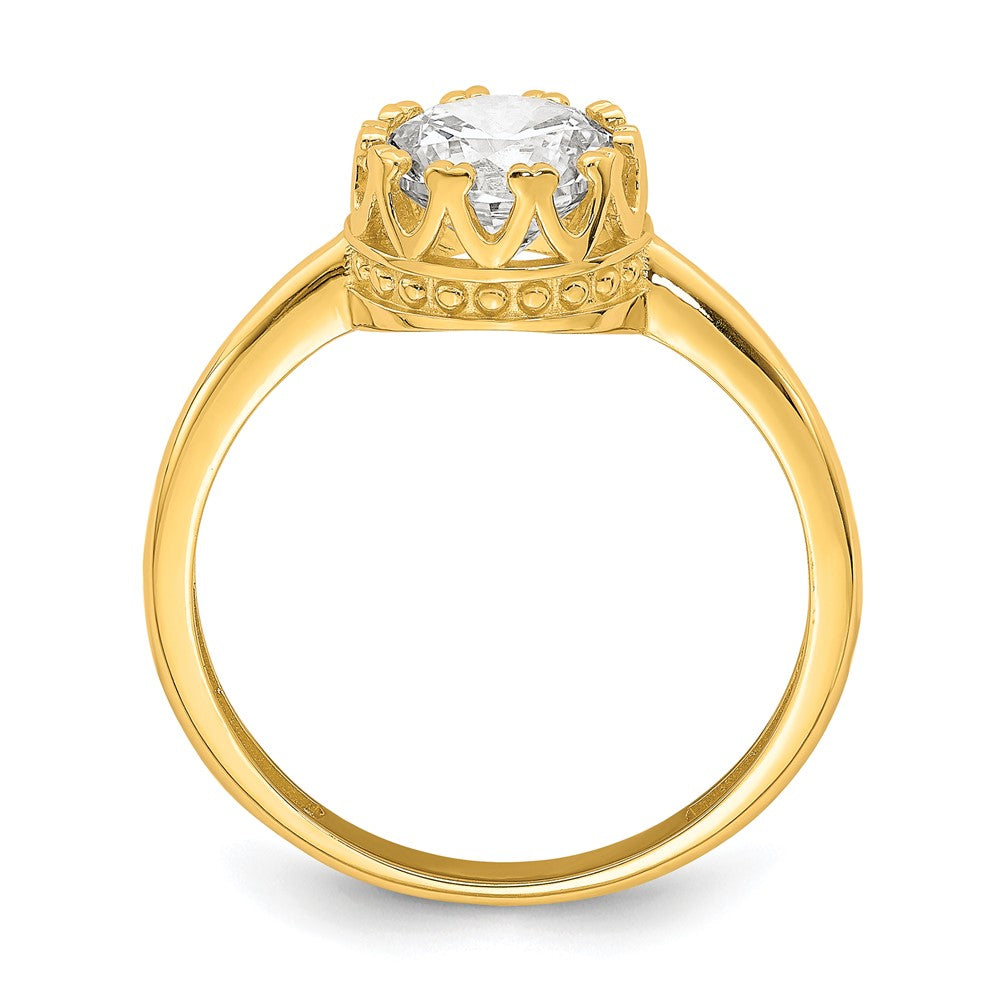 10K Yellow Gold Tiara Collection Polished CZ Ring