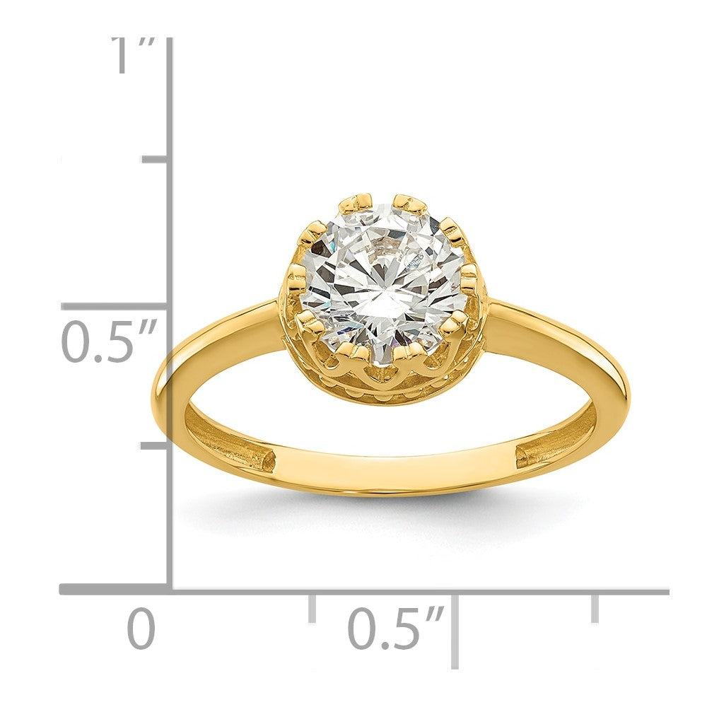 10K Yellow Gold Tiara Collection Polished CZ Ring