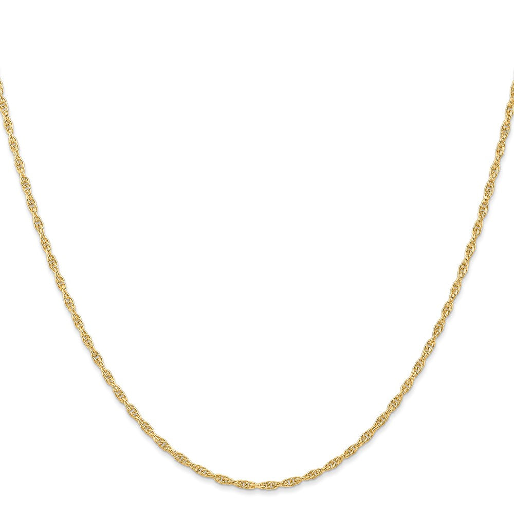 14K Yellow Gold 16 inch Carded 1.55mm Cable Rope with Spring Ring Clasp Chain Necklace