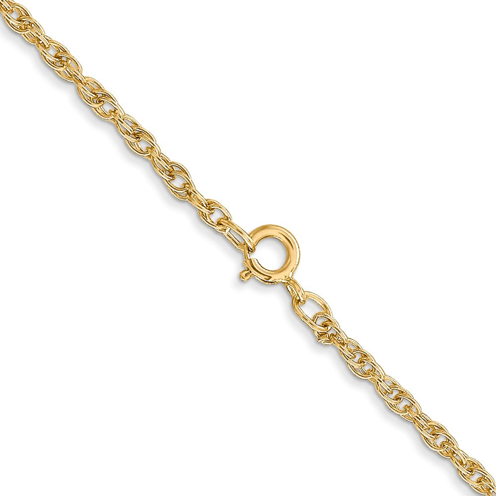 14K Yellow Gold 16 inch Carded 1.55mm Cable Rope with Spring Ring Clasp Chain Necklace