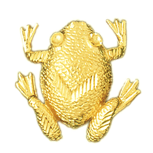 14K Gold Toad Slide Pendant