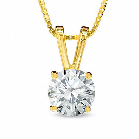 0.5 CT. Certified Natural Clarity Enhanced Solitaire Pendant in 18K Gold (I/SI2)