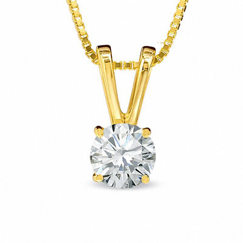 0.25 CT. Certified Natural Clarity Enhanced Solitaire Pendant in 18K Gold (I/SI2)