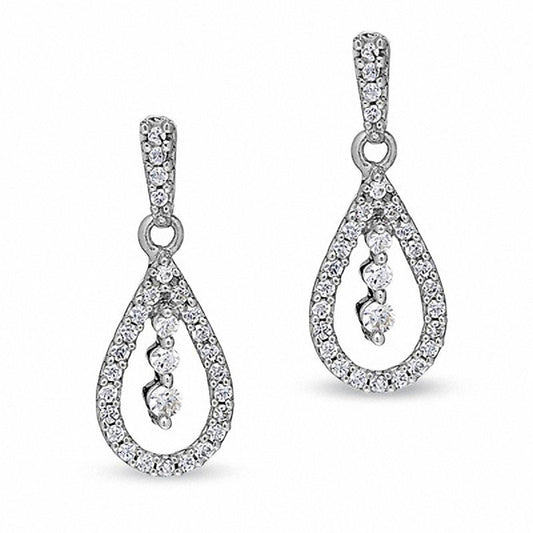 0.33 CT. T.W. Diamond Pear-Shaped Drop Earrings in 10K White Gold