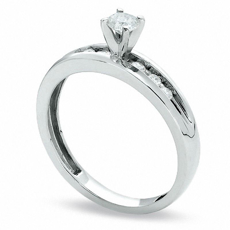 0.33 CT. T.W. Natural Diamond Engagement Ring in Solid 10K White Gold