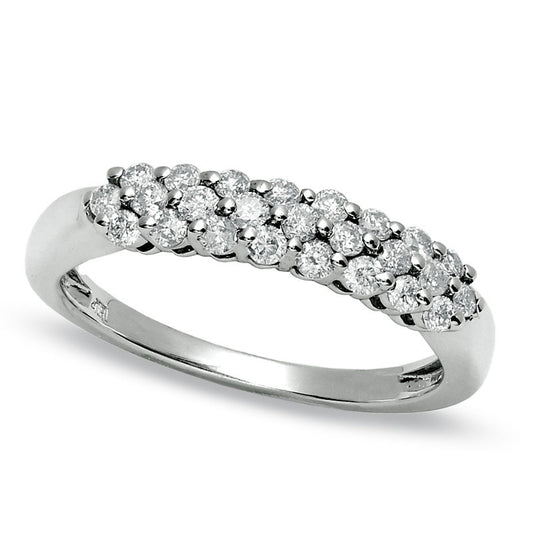 0.50 CT. T.W. Natural Diamond Anniversary Band in Solid 14K White Gold