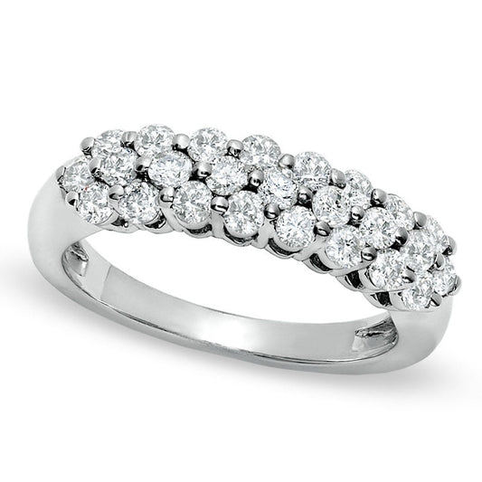 1.0 CT. T.W. Natural Diamond Anniversary Band in Solid 14K White Gold