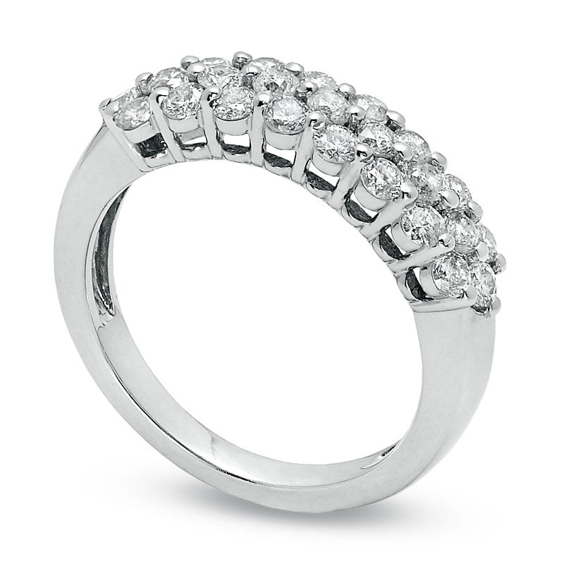 1.0 CT. T.W. Natural Diamond Anniversary Band in Solid 14K White Gold