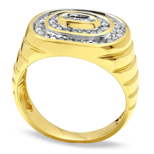 Men's 0.50 CT. T.W. Natural Diamond Oval Ring in Solid 14K Gold