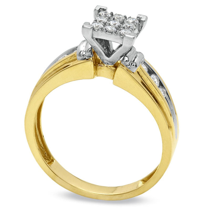 0.25 CT. T.W. Composite Natural Diamond Engagement Ring in Solid 14K Two-Tone Gold