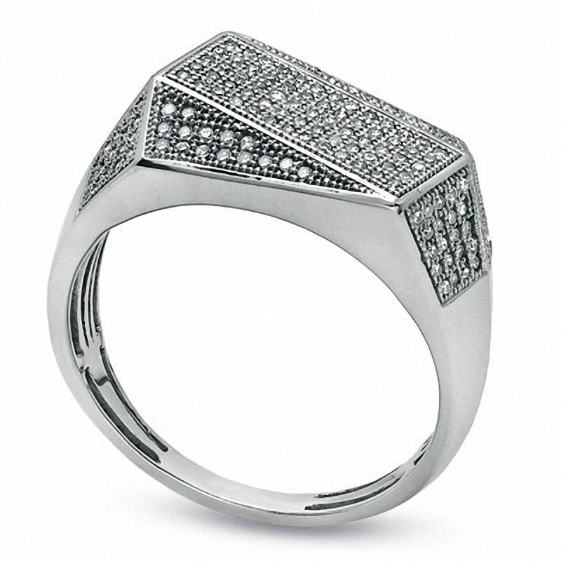 Men's 0.50 CT. T.W. Natural Diamond Cluster Ring in Solid 10K White Gold