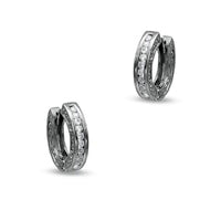 0.25 CT. T.W. Diamond Channel Hoop Earrings in Sterling Silver